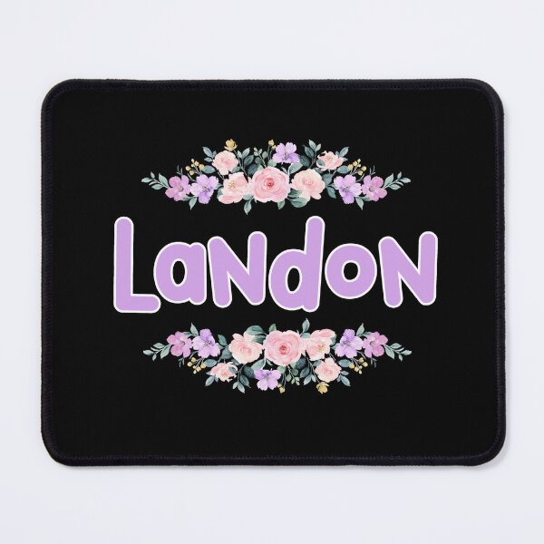 Item preview, Purple Flower Landon Name Label (Black) designed and sold by NormadWorld.