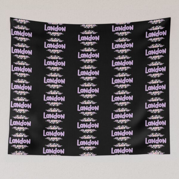Item preview, Purple Flower Landon Name Label (Black) designed and sold by NormadWorld.