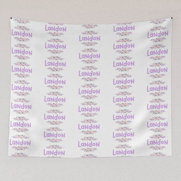 Item preview, Purple Flower Landon Name Label  designed and sold by NormadWorld.