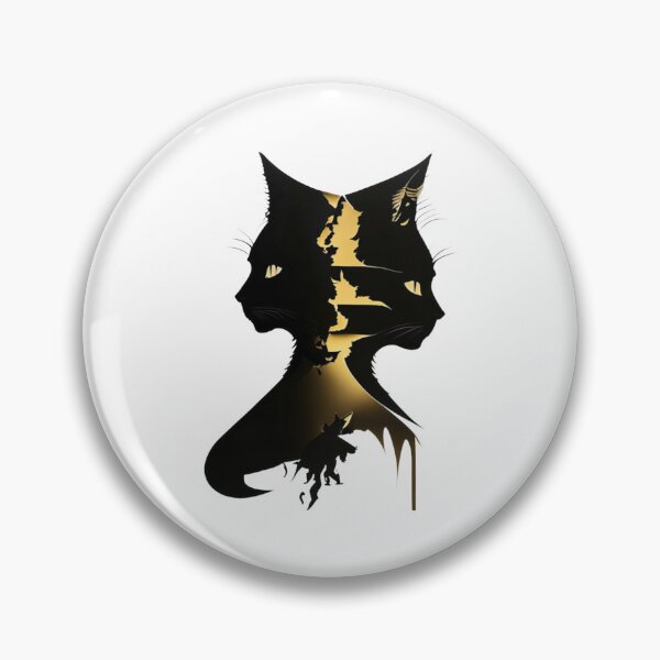 Item preview, Double exposure of savannah and golden black cats designed and sold by BlueGoldArt.