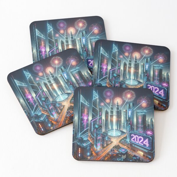 Item preview, Futuristic Festivities: High-Tech New Year 2024 designed and sold by FIYARO.