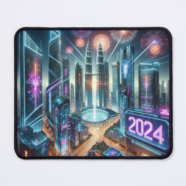 Item preview, Futuristic Festivities: High-Tech New Year 2024 designed and sold by FIYARO.