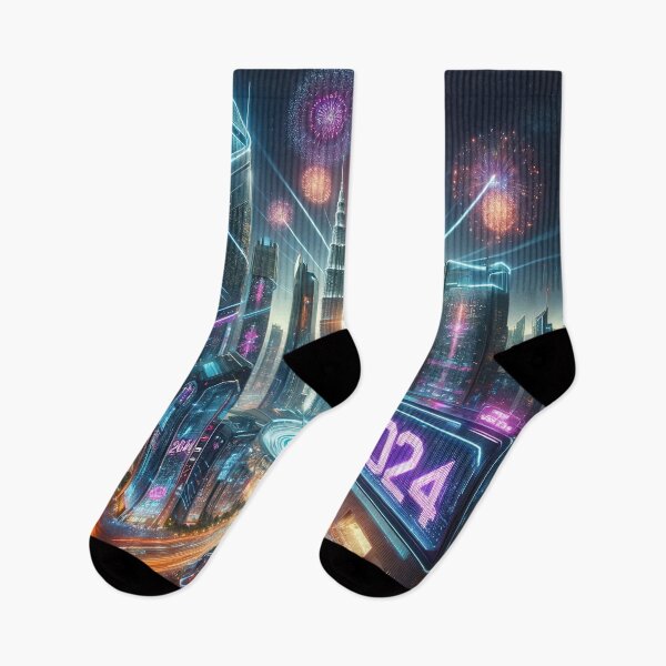 Item preview, Futuristic Festivities: High-Tech New Year 2024 designed and sold by FIYARO.
