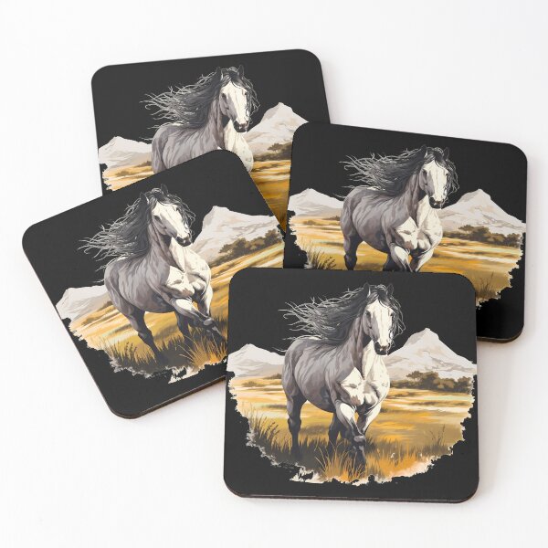 Item preview, Beautiful white arabian horse on a country meadow illustration designed and sold by NBSStore.