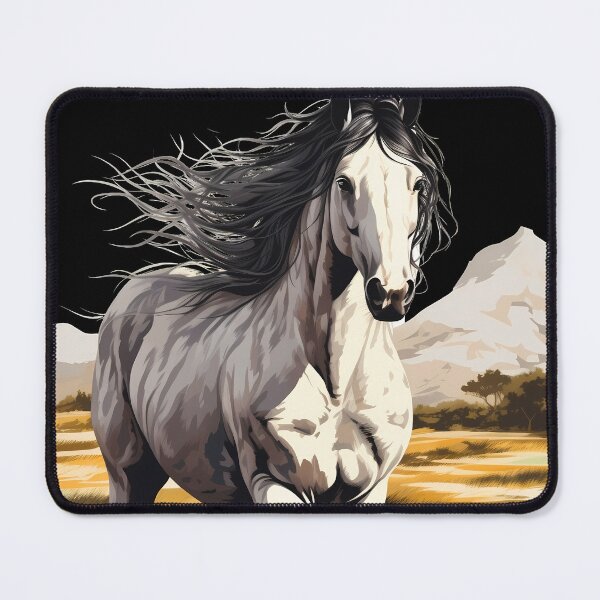 Item preview, Beautiful white arabian horse on a country meadow illustration designed and sold by NBSStore.