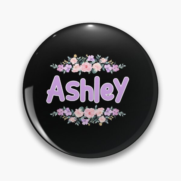 Artikelvorschau, Lila Blume Ashley Namensschild (Schwarz) entworfen und verkauft von NormadWorld.