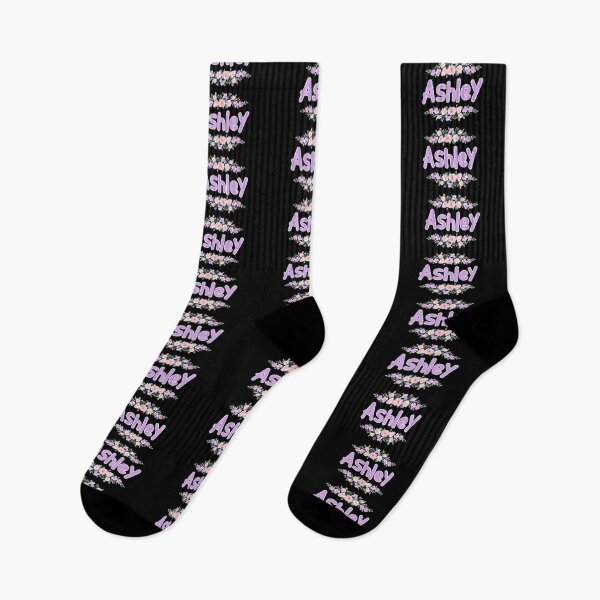 Item preview, Purple Flower Ashley Name Label (Black) designed and sold by NormadWorld.