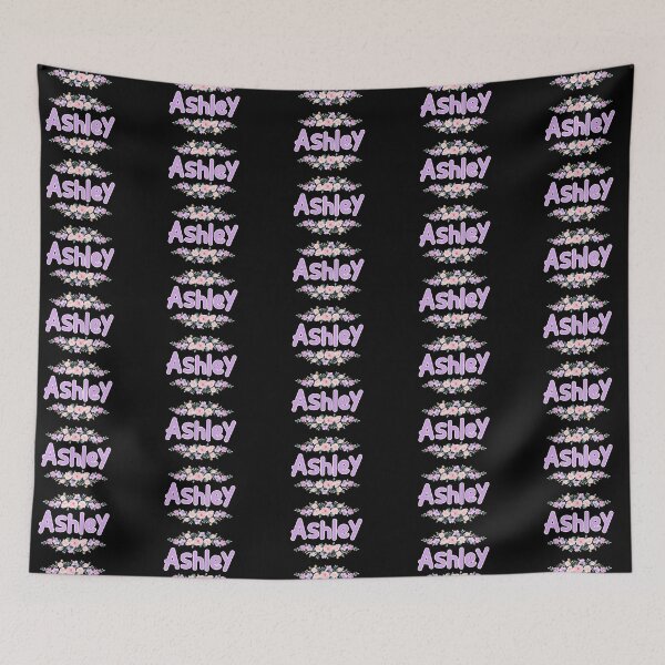 Item preview, Purple Flower Ashley Name Label (Black) designed and sold by NormadWorld.