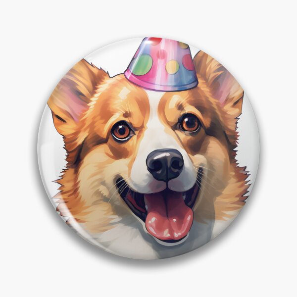 Item preview, Happy corgi in Birthday cone designed and sold by AngelinaBezm.