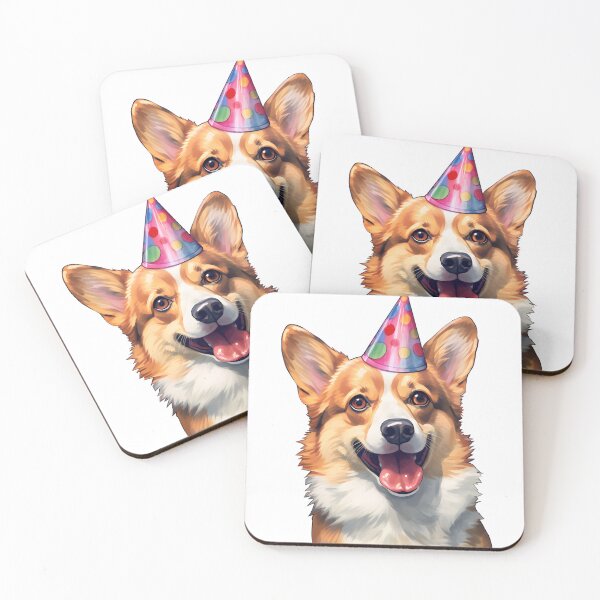 Item preview, Happy corgi in Birthday cone designed and sold by Anbe_design.