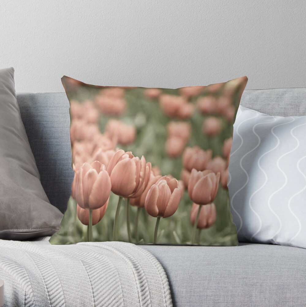 Tulip Field Throw Pillow