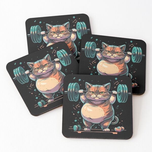 Item preview, Cat Weightlifting After a Break designed and sold by PrintWearZone.