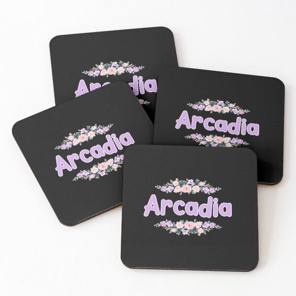 Item preview, Purple Flower Arcadia Name Label (Black) designed and sold by NormadWorld.