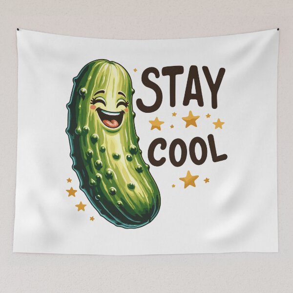 Item preview, Happy Pickle Stay Cool Retro designed and sold by CosyTeal.