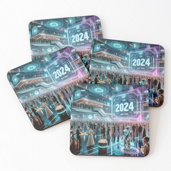 Item preview, Futuristic Festivities: High-Tech New Year 2024 designed and sold by FIYARO.