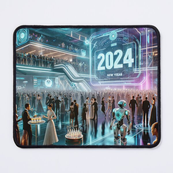 Item preview, Futuristic Festivities: High-Tech New Year 2024 designed and sold by FIYARO.