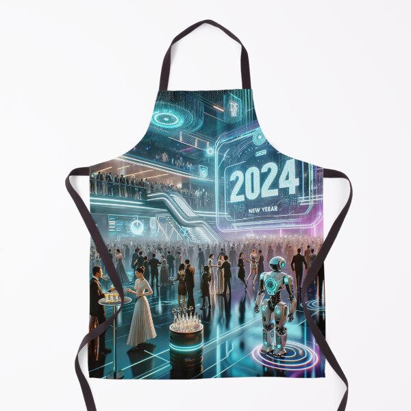Item preview, Futuristic Festivities: High-Tech New Year 2024 designed and sold by FIYARO.