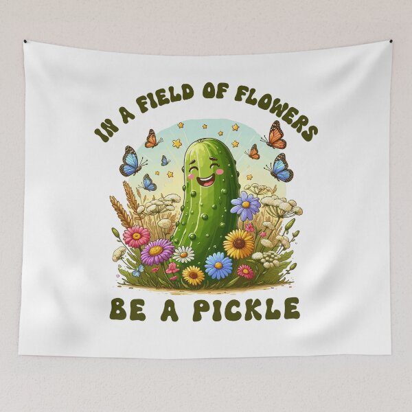 Item preview, Happy Pickle With Flowers And Butterflies Be A Pickle designed and sold by CosyTeal.