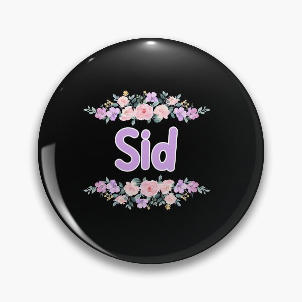 Item preview, Purple Flower Sid Name Label (Black) designed and sold by NormadWorld.