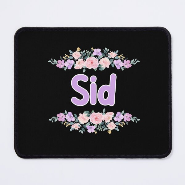 Item preview, Purple Flower Sid Name Label (Black) designed and sold by NormadWorld.
