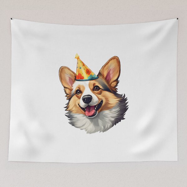 Item preview, Happy Birthday cone Corgi designed and sold by AngelinaBezm.