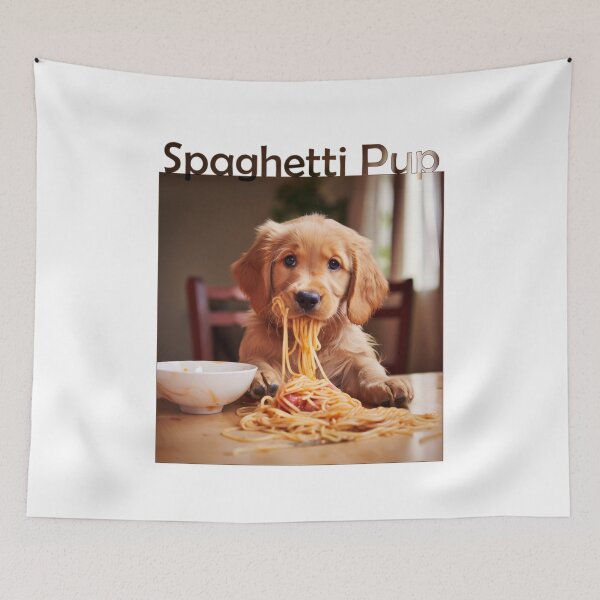 Item preview, Spaghetti Shenanigans: The Joyful Pup Feast! designed and sold by NeavesPhoto.