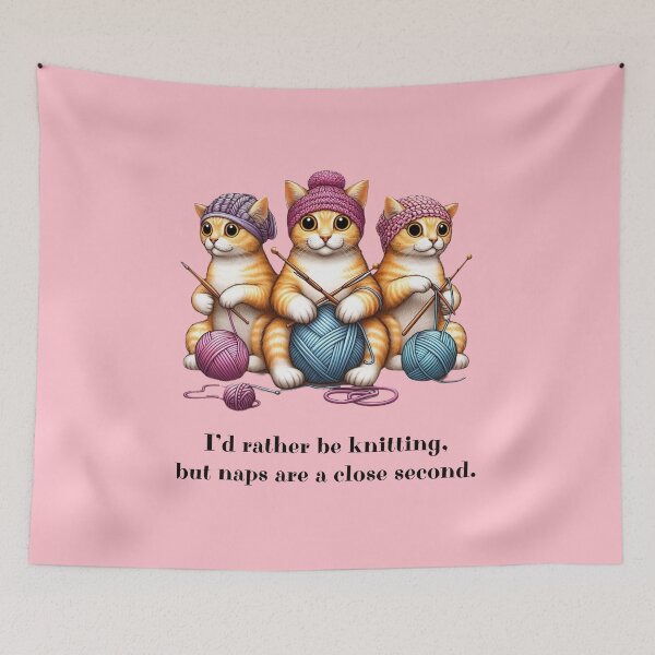 Item preview, Three Cats Knitting designed and sold by HeadTurningArt.