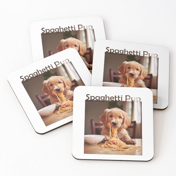 Item preview, Spaghetti Shenanigans: The Joyful Pup Feast! designed and sold by NeavesPhoto.