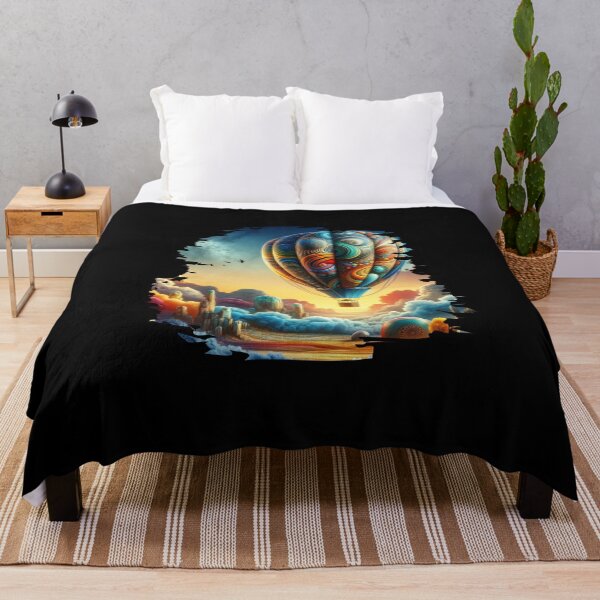 Item preview, Surreal Dusk: A Fantasy Hot Air Balloon Journey Above the Clouds designed and sold by ChromaticBlend.
