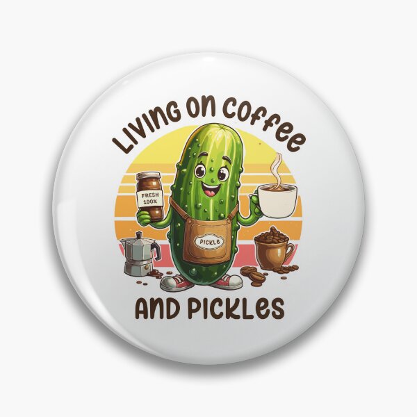 Item preview, Pickle Barista Living On Coffee And Pickles Retro designed and sold by CosyTeal.