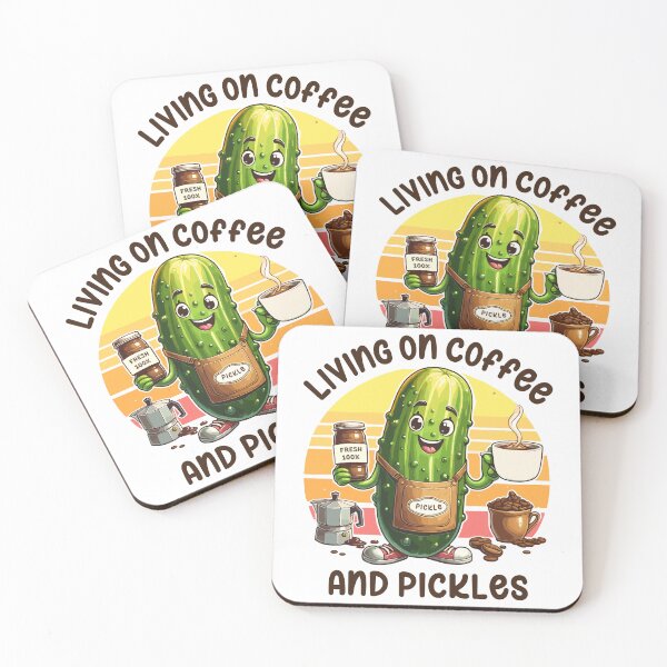 Item preview, Pickle Barista Living On Coffee And Pickles Retro designed and sold by CosyTeal.