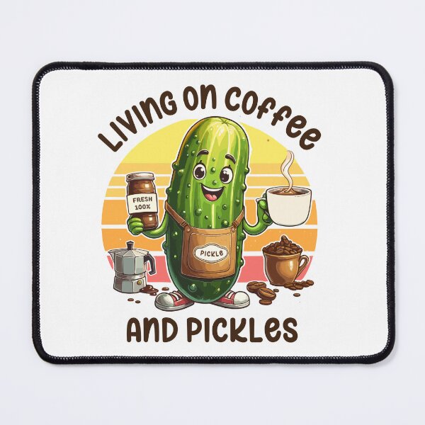 Item preview, Pickle Barista Living On Coffee And Pickles Retro designed and sold by CosyTeal.