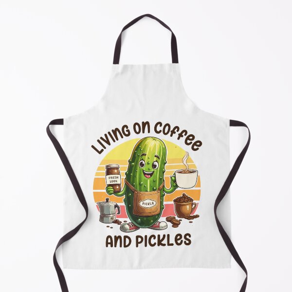 Item preview, Pickle Barista Living On Coffee And Pickles Retro designed and sold by CosyTeal.