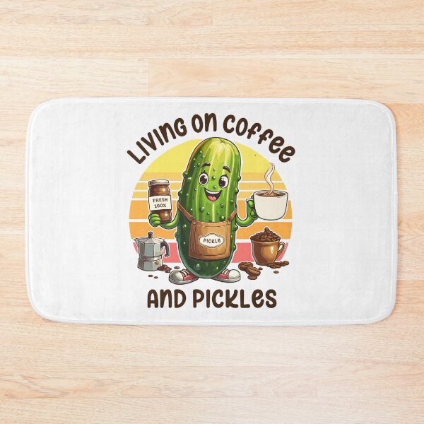 Item preview, Pickle Barista Living On Coffee And Pickles Retro designed and sold by CosyTeal.