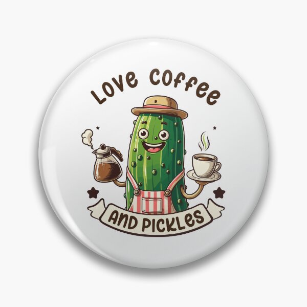Item preview, Pickle Barista Love Coffee And Pickles Retro designed and sold by CosyTeal.