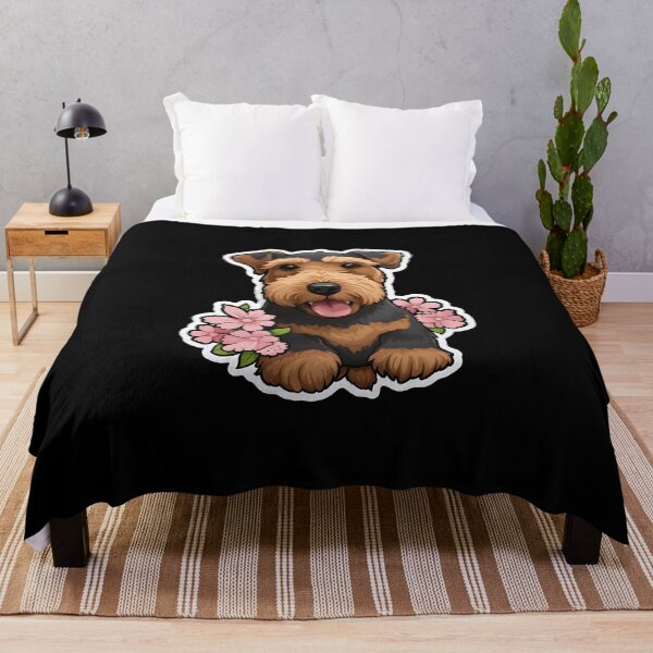 Item preview, Airedale Terrier with Flowers designed and sold by CUTEDOGGIEZ.