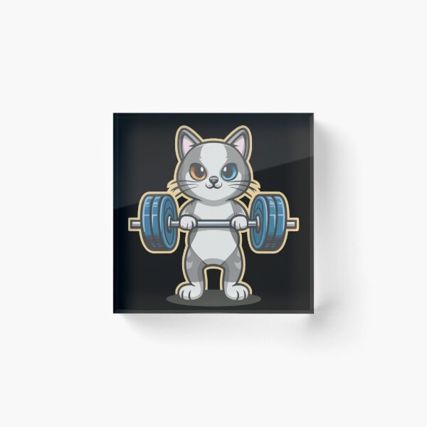 Item preview, Cat Weightlifting Happy To Be Back designed and sold by PrintWearZone.