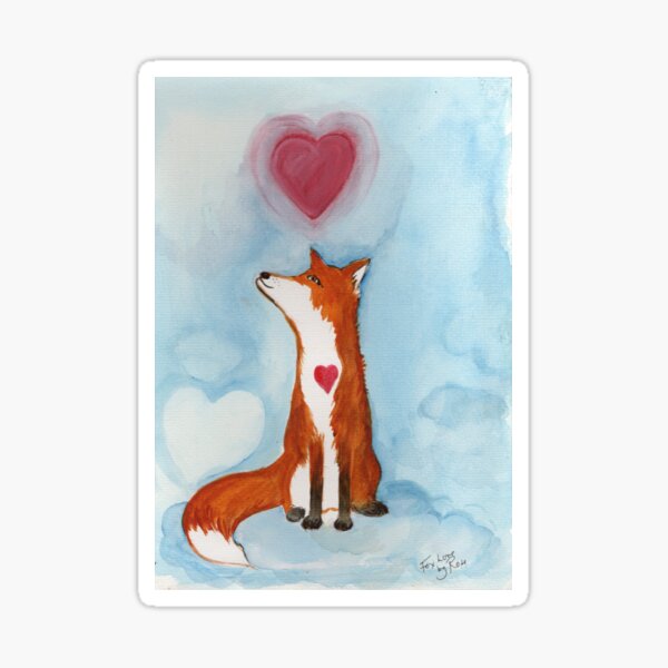 Fox love heart Sticker
