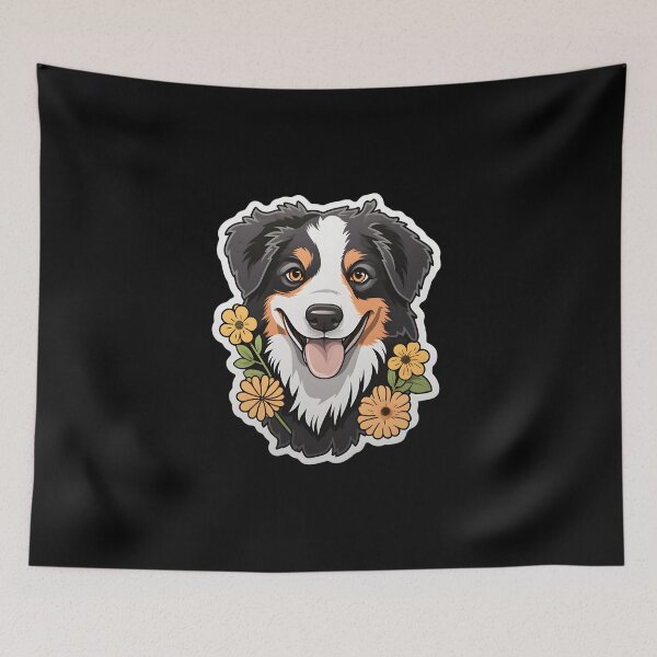 Artikelvorschau, Australian Shepherd In Flowers entworfen und verkauft von CUTEDOGGIEZ.