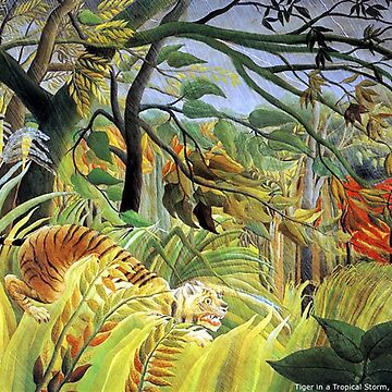 Henri Rousseau Shower Curtain | Tiger in a online TropicalrStorm4Art Painting Printr| Vintage Bathroom Acces6oryr| ExoticrJunglerArt Bathroom