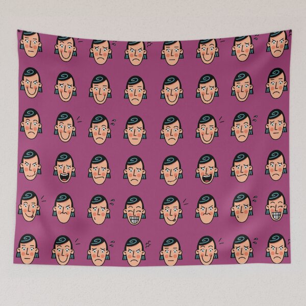 Item preview, Facial expressions of a woman with dark short hair designed and sold by HarridanCreates.
