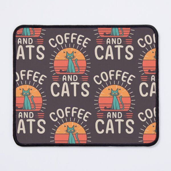 Item preview, retro sun coffee and cats black v2 designed and sold by FenwickDesign99.