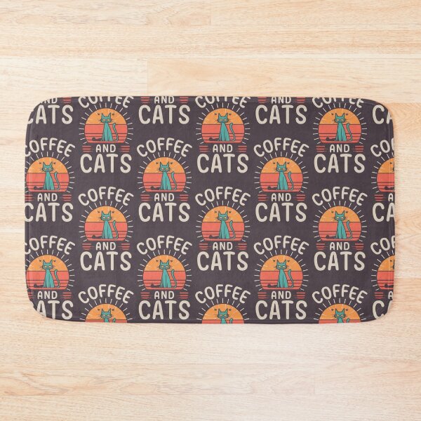 Item preview, retro sun coffee and cats black v2 designed and sold by FenwickDesign99.