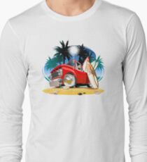 Vector cartoon retro pickup Long Sleeve T-Shirt