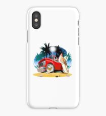 Vector cartoon retro pickup iPhone Case