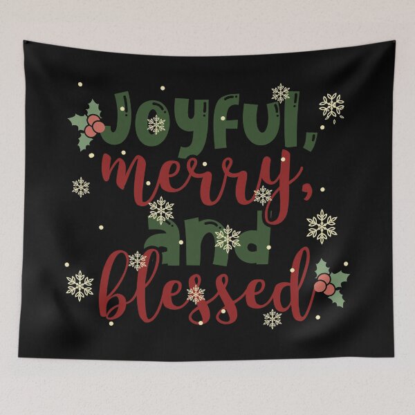 Item preview, Joyful Merry And Blessed designed and sold by shopbakas.
