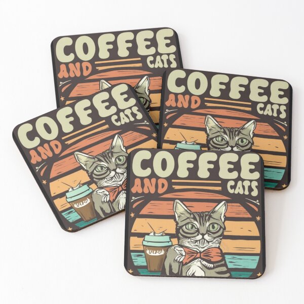 Item preview, retro coffe and cats v3 designed and sold by FenwickDesign99.