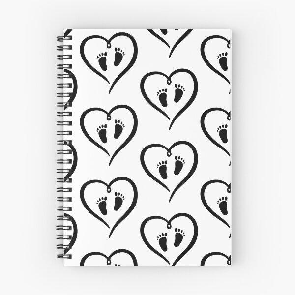 Item preview, Baby Footprint And Black Color Heart: New Born Baby Feet designed and sold by InkPrintables.