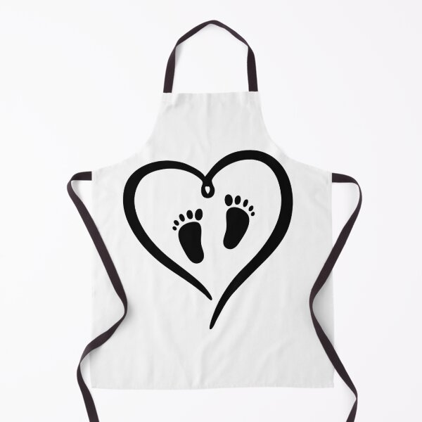 Item preview, Baby Footprint And Black Color Heart: New Born Baby Feet designed and sold by InkPrintables.