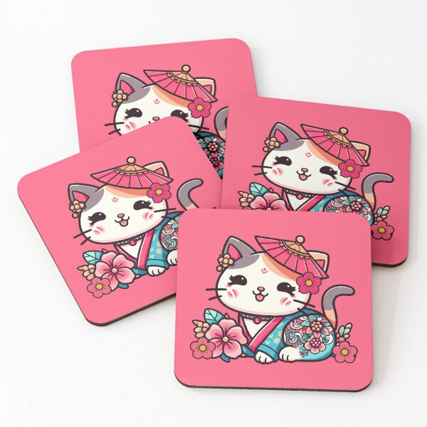 Item preview, Asian Cat - White Cute Kawaii Chinese Cat designed and sold by JessArty ⭐⭐⭐⭐⭐.